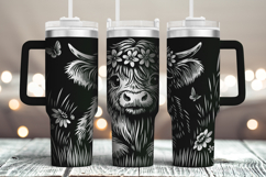 Tumbler laser svg|40oz Skinny Tumbler Highland Cow wrap Product Image 1