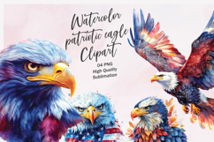 watercolor patriotic eagle clipart Product Image 1