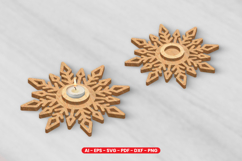Snowflake Tealight Holder Laser Cut Design Product Image 1