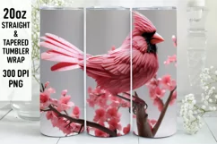 3D Cardinal Bird Tumbler Sublimation Wrap | 3D Tumbler Wrap Product Image 1