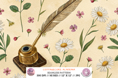 Cottagecore Academia Seamless Pattern Product Image 1