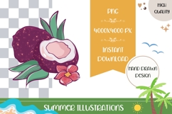 Hand Drawn Coconut Illustration, Cartoon Coconut PNG Product Image 1