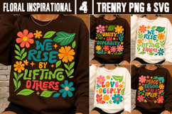 Floral Inspirational SVG PNG Positive Quote Retro Flowers Product Image 1
