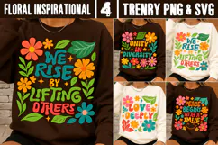 Floral Inspirational SVG PNG Positive Quote Retro Flowers Product Image 1