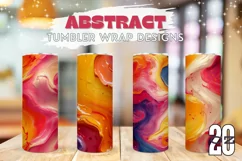 Art Paint Tumbler Sublimation Designs, Neon Colors Tumbler Product Image 1