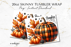 Plaid Pumpkin Spice Life Fall 20 oz Tumbler Wrap PNG File Product Image 2