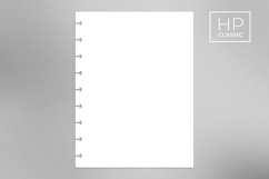 Happy Planner classic 9-hole punch template guide showing precise hole placement marks for disc bound planners, printable PDF alignment sheet for DIY planner pages.