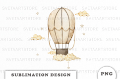 Watercolor Airship Balloon png Product Image 1