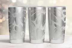 20oz Tumbler laser svg wrap| Daisy and Wildflowers pattern Product Image 2