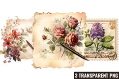 Vintage Floral Writing, Vintage Floral Writing Clipart Product Image 1