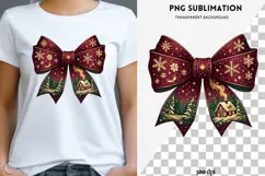Christmas winter bow png design for T-shirts Product Image 1