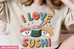 I Love Sushi PNG, Sushi Sublimation PNG Product Image 2