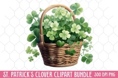 St. Patrick&#039;s Day Clover Clipart, St Patricks Day Clipart Product Image 1