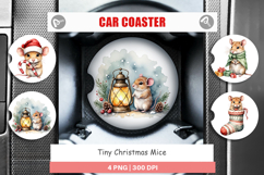 Car Coaster Tiny Christmas Mice Product Image 1