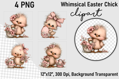 Whimsical Easter Chick Clipart Product Image 1