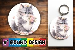 Sweet Watercolor Cat Keychain Product Image 1