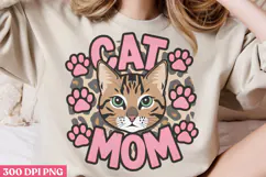 Cat Mom PNG, Cat Mom Sublimation PNG Product Image 2