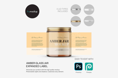 4OZ Amber Glass Jar With Expanded Label - PSD Mockup Product Image 2