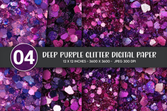Deep Purple Glitter Digital Paper Product Image 1