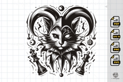 Line Art Cat Jester Chess Piece Product Image 1