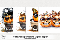 Halloween pumpkins digital paper Product Image 1