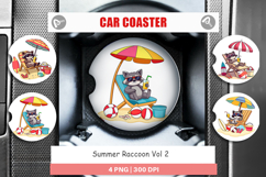 Car Coaster Summer Raccoon Product Image 1