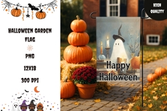 Cartoon Ghost Garden Flag, Happy Halloween Garden Flag Product Image 1