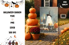 Cartoon Ghost Garden Flag, Happy Halloween Garden Flag Product Image 1
