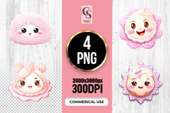 Cute Marshmallow Cartoon Face Sublimation SVG PNG Product Image 1