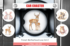 Forest Motherhood Love Car Coaster Product Image 1
