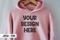 Hanging pink hoodie mockup psd &amp; jpeg Product Image 1