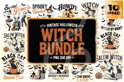 Vintage Halloween Witch PNG Bundle Product Image 1