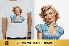Retro woman clipart, Retro woman sublimation Product Image 1
