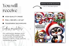 Penguin clipart, Christmas clipart, christmas png, winter Product Image 2