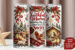 Blessed Mama Christmas 20oz Tumbler Wrap, Christian Mom Chri Product Image 2