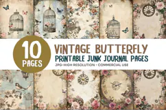 Vintage Butterfly Junk Journal Pages Product Image 1