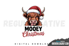 Mooey Christmas PNG, Merry Christmas Sublimation PNG Product Image 1