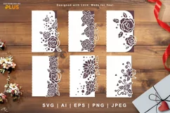 Various Beautiful Flowers Card Cover Papercut Template Product Image 1