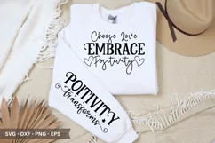 Choose Love Embrace Positivity SVG - Sleeve Shirt Design Svg Product Image 2