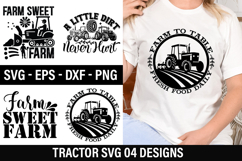 Tractor SVG Design - Farm to table fresh food daily Product Image 1