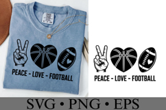 Peace Love Football Svg | Game Day Svg | Shirt Svg Product Image 2