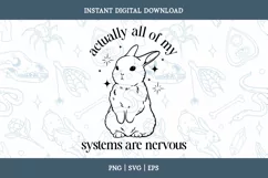 Funny Bunny Mental Health SVG/PNG file, funny sarcastic svg Product Image 1
