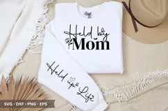 Held by Mom SVG - Mother's Day Sleeve T shirt Design Product Image 1