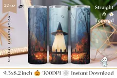 Art Halloween Tumbler, Cute Ghost Tumbler Design Product Image 1