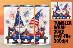 Patriotic Gnome Tumbler Wrap for 20oz Product Image 1