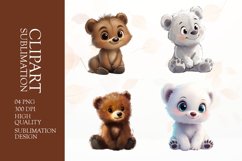 Cute bear clipart sublimation png Product Image 1