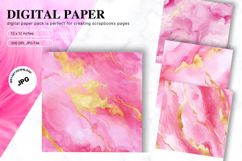 Pink Watercolor Alcohol Ink Background Digital Paper Product Image 1