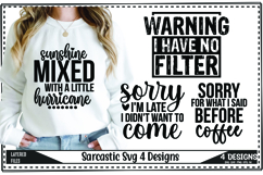 Funny Sarcastic Svg, Sarcasm Quotes Svg Designs Product Image 1