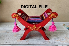 Miniature tabouret digital file baroque dollhouse furniture Product Image 1