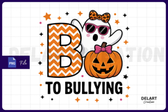 Boo To Bullying PNG Cute Ghost Halloween PNG Design Product Image 1